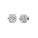 1 Carat Lab-Grown Diamond Seven-Stone Flower Stud Earrings