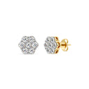 1 Carat Lab-Grown Diamond Seven-Stone Flower Stud Earrings