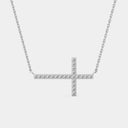 1/4 Carat East-West Lab-Grown Diamond Cross Necklace