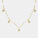 1/4 Carat Lab-Grown Diamond Teardrop Station Necklace with Dangling Drops