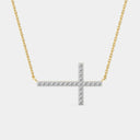 1/4 Carat East-West Lab-Grown Diamond Cross Necklace