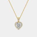 1/4 Carat Heart Halo Lab-Grown Diamond Pendant Necklace