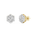 2 Carat Lab-Grown Diamond Seven-Stone Flower Stud Earrings