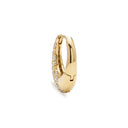 Domed Pavé Cubic Zirconia Hoop Earrings in Gold Plated Brass