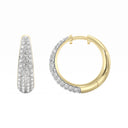 2 Carat Lab-Grown Diamond Glamorous Pavé Dome Hoop Earrings