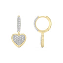 1 Carat Lab-Grown Diamond Sparkling Heart Charm Huggie Hoop Earrings