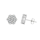 1 Carat Lab-Grown Diamond Seven-Stone Flower Stud Earrings
