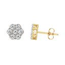 1 Carat Lab-Grown Diamond Seven-Stone Flower Stud Earrings