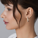 1 Carat Lab-Grown Diamond Channel-Set Oval Hoop Earrings