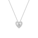 Itsy Bitsy 1/6 Carat Pave Heart with Solitaire Diamond Pendant Necklace