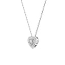 Itsy Bitsy 1/6 Carat Pave Heart with Solitaire Diamond Pendant Necklace