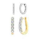 Itsy Bitsy 1/6 Carat Classic 5 Stone Hoop Earrings Set