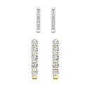 Itsy Bitsy 1/6 Carat Classic 5 Stone Hoop Earrings Set