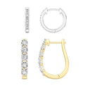 Itsy Bitsy 1/6 Carat Classic 5 Stone Hoop Earrings Set