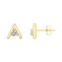 Itsy Bitsy 1/4 Carat Lab-Grown Diamond Chevron Stud Earrings