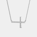 1/4 Carat East-West Lab-Grown Diamond Cross Necklace