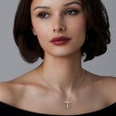Itsy Bitsy 1/4 Carat Pavé Lab-Grown Diamond Cross Pendant with Pointed Tips