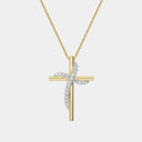 Itsy Bitsy 1/4 Carat Diagonal Lab-Grown Diamond Sash Cross Pendant