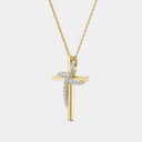 Itsy Bitsy 1/4 Carat Diagonal Lab-Grown Diamond Sash Cross Pendant