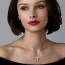 Itsy Bitsy 1/4 Carat Diagonal Lab-Grown Diamond Sash Cross Pendant