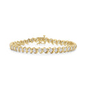 4 Carat Lab-Grown Diamond Curved Metal Bars Fashion Bracelet