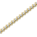 4 Carat Lab-Grown Diamond Curved Metal Bars Fashion Bracelet