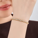 4 Carat Lab-Grown Diamond Curved Metal Bars Fashion Bracelet