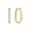 1 Carat Lab-Grown Diamond Channel-Set Oval Hoop Earrings