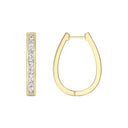 1 Carat Lab-Grown Diamond Channel-Set Oval Hoop Earrings