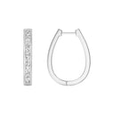 1 Carat Lab-Grown Diamond Channel-Set Oval Hoop Earrings