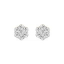 2 Carat Lab-Grown Diamond Seven-Stone Flower Stud Earrings