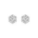 2 Carat Lab-Grown Diamond Seven-Stone Flower Stud Earrings