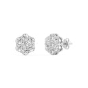 2 Carat Lab-Grown Diamond Seven-Stone Flower Stud Earrings