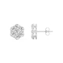 2 Carat Lab-Grown Diamond Seven-Stone Flower Stud Earrings