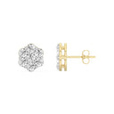 2 Carat Lab-Grown Diamond Seven-Stone Flower Stud Earrings