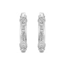 1 Carat Lab-Grown Diamond Round & Baguette Channel-Set Oval Hoop Earrings
