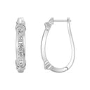 1 Carat Lab-Grown Diamond Round & Baguette Channel-Set Oval Hoop Earrings