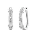 1 Carat Lab-Grown Diamond Round & Baguette Channel-Set Oval Hoop Earrings