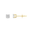 1/4 Carat Lab-Grown Diamond Round-Shaped Solitaire Studs Set in an Illusion Plate