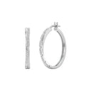 1/4 Carat Lab-Grown Diamond Crossover Pavé Hoop Earrings in Brass