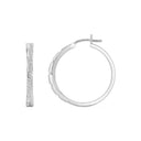 1/4 Carat Lab-Grown Diamond Crossover Pavé Hoop Earrings in Brass