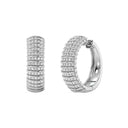 1 Carat Lab-Grown Diamond Ribbed Pavé Dome Hoop Earrings