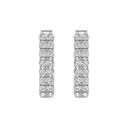 1 Carat Lab-Grown Diamond Double-Row Oval Hoop Earrings