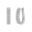 1 Carat Lab-Grown Diamond Double-Row Oval Hoop Earrings