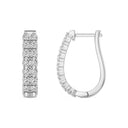 1 Carat Lab-Grown Diamond Double-Row Oval Hoop Earrings