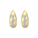 1/4 Carat Lab-Grown Diamond Domed J-Hoop Earrings in Gold Plated Brass