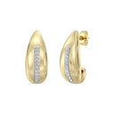 1/4 Carat Lab-Grown Diamond Domed J-Hoop Earrings in Gold Plated Brass