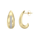 1/4 Carat Lab-Grown Diamond Domed J-Hoop Earrings in Gold Plated Brass