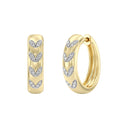 1/4 Carat Lab-Grown Diamond Leaf Vine Dome Hoop Earrings