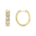 1/4 Carat Lab-Grown Diamond Leaf Vine Dome Hoop Earrings